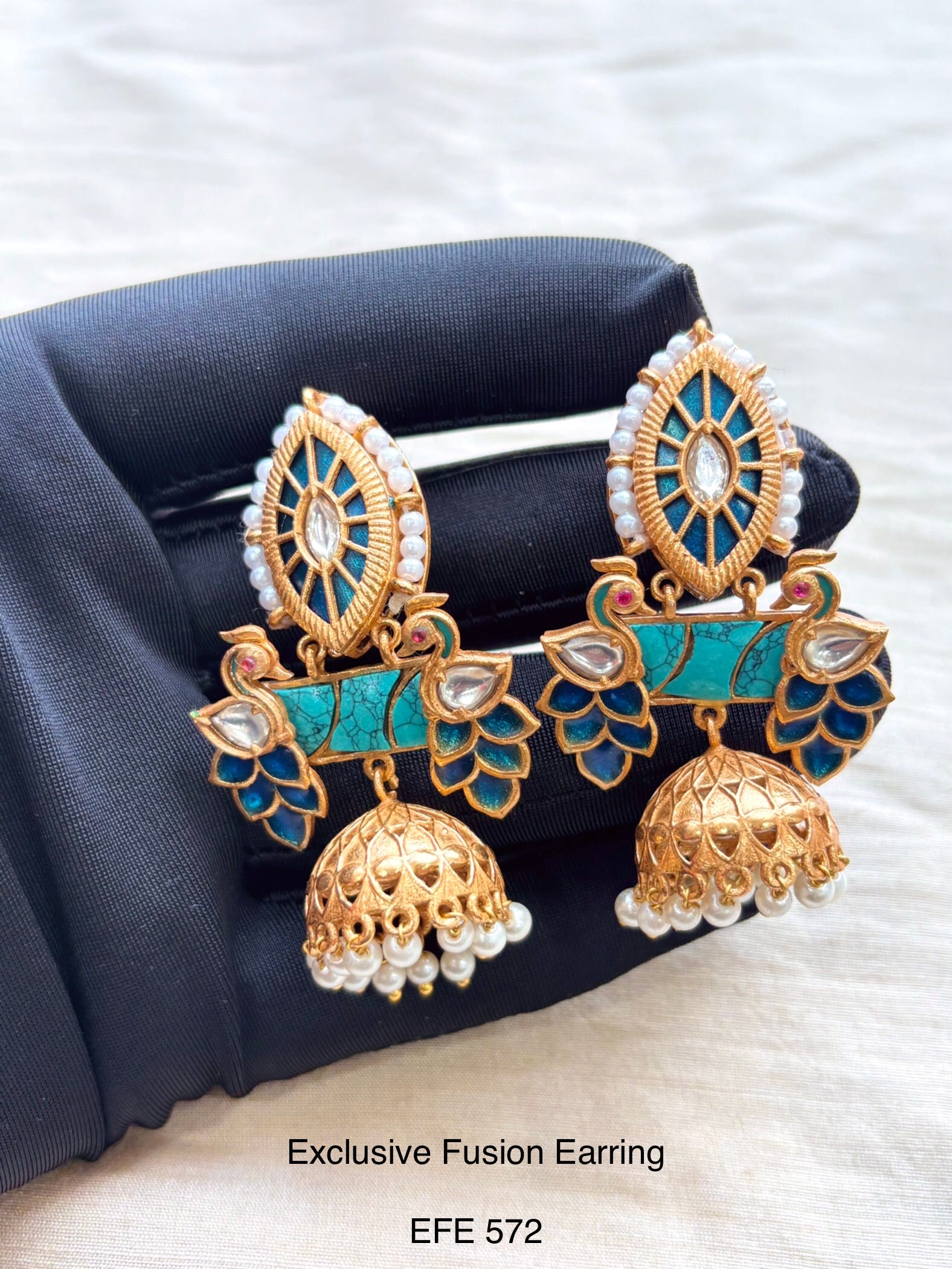 Handcrafted Neo Traditional Jadau Jhumka