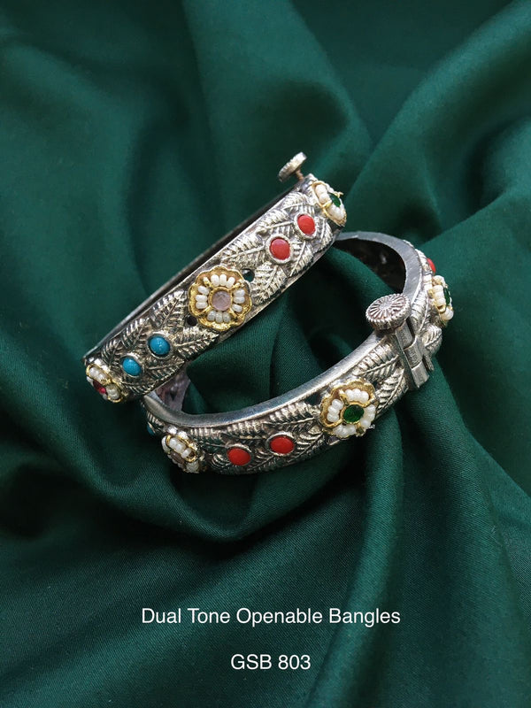 Dual Tone Openable Bangles