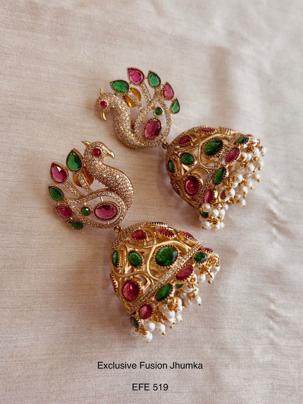 Ethno gold jhumka