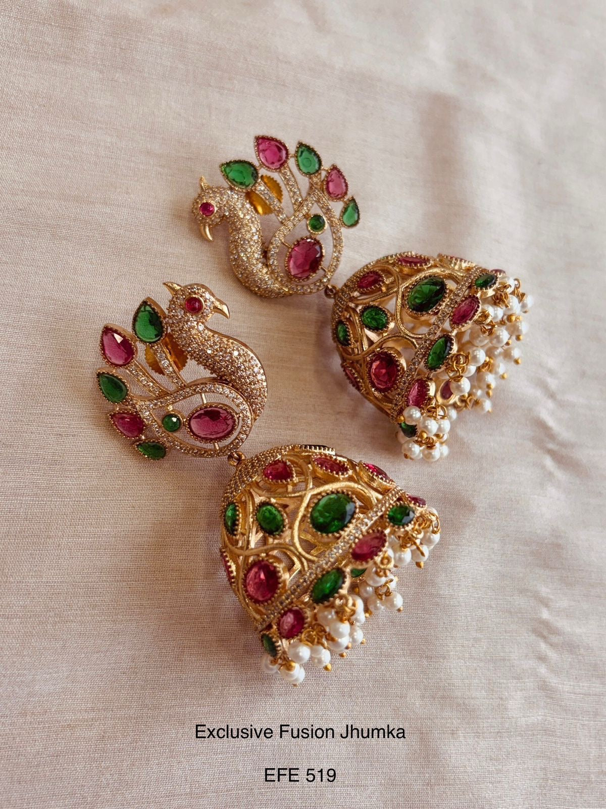 Ethno gold jhumka