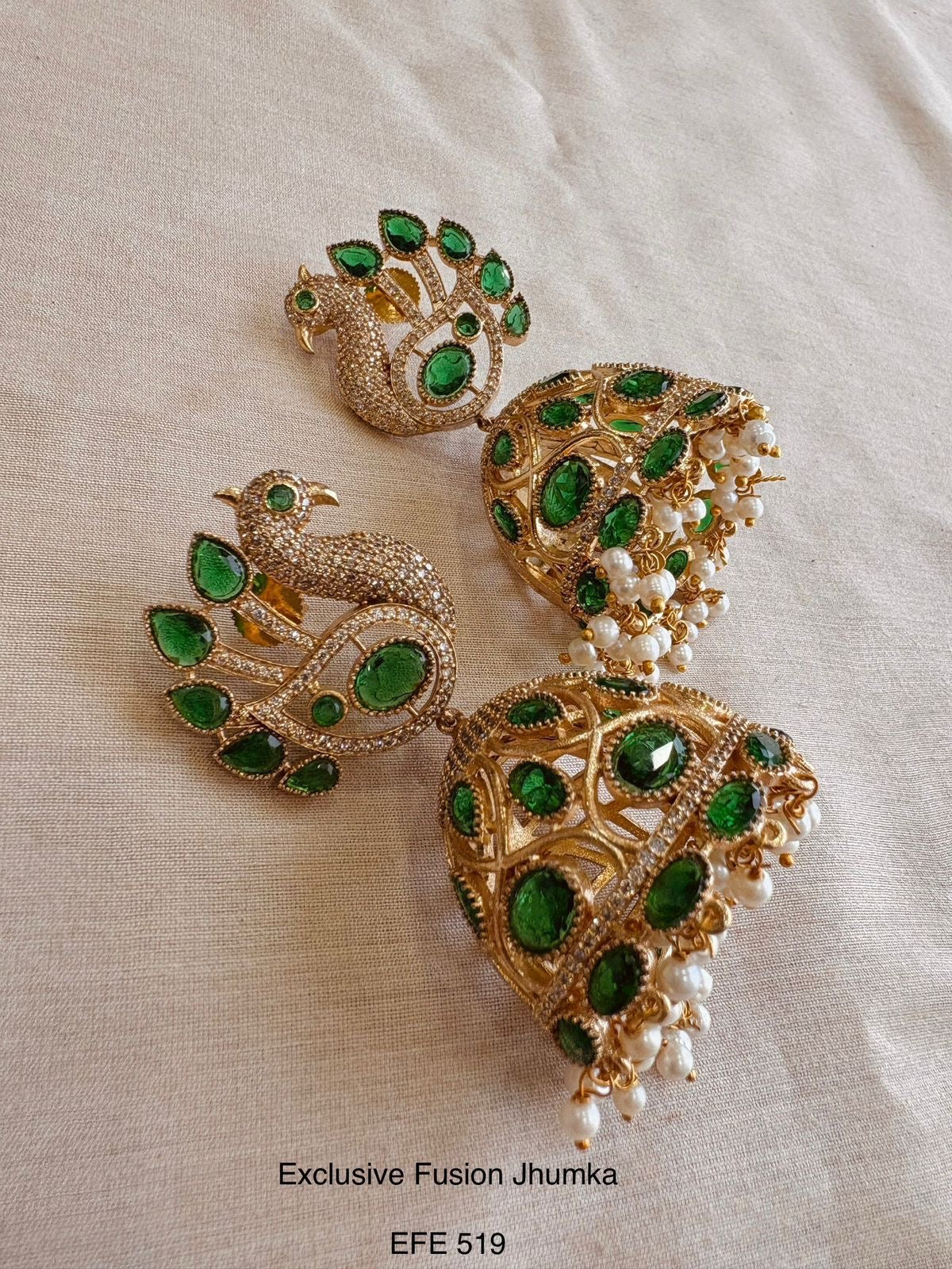 Ethno gold jhumka