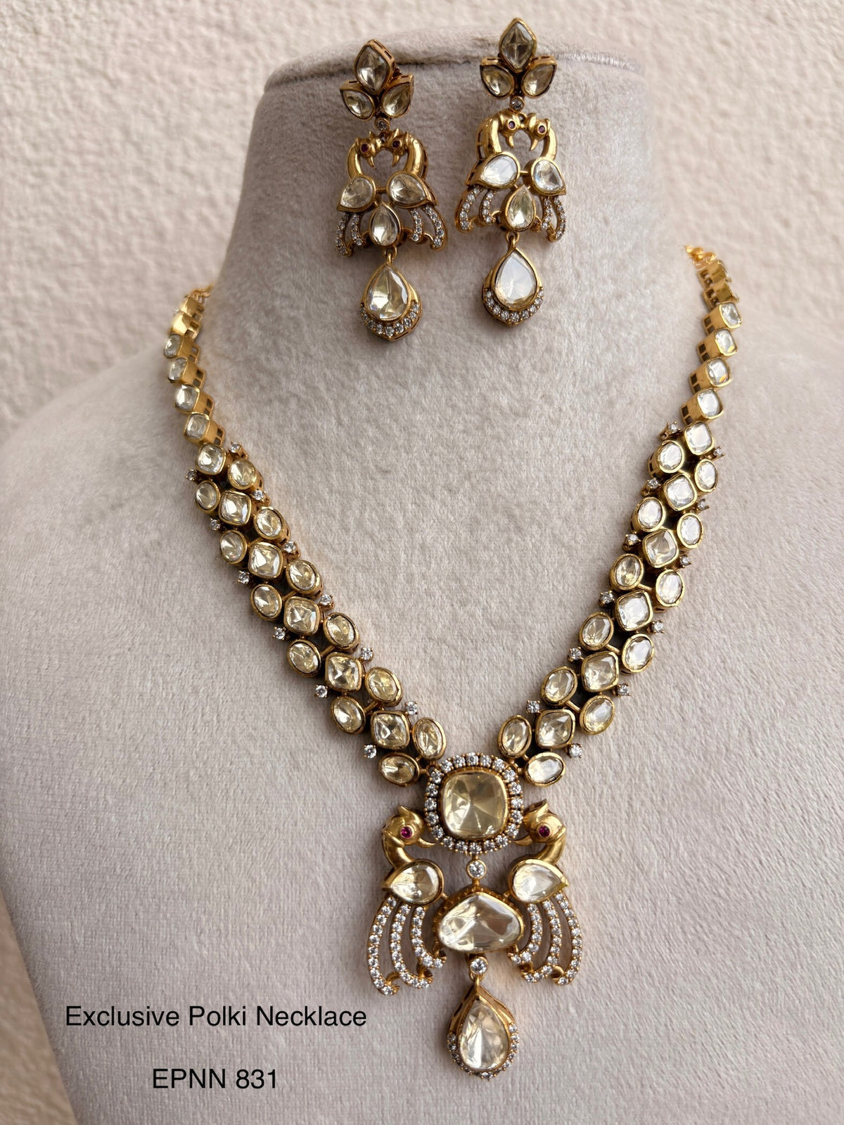 YELLOW POLKI MOISSANITE NECKLACE