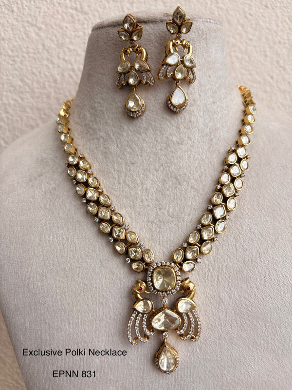 YELLOW POLKI MOISSANITE NECKLACE