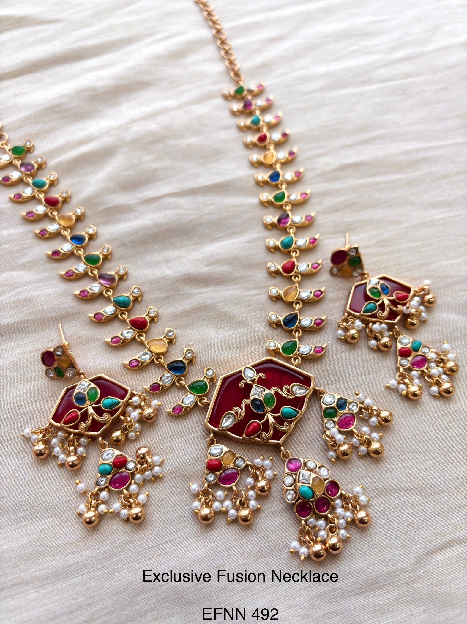 Handcrafted Neo Traditional Jadau Necklace