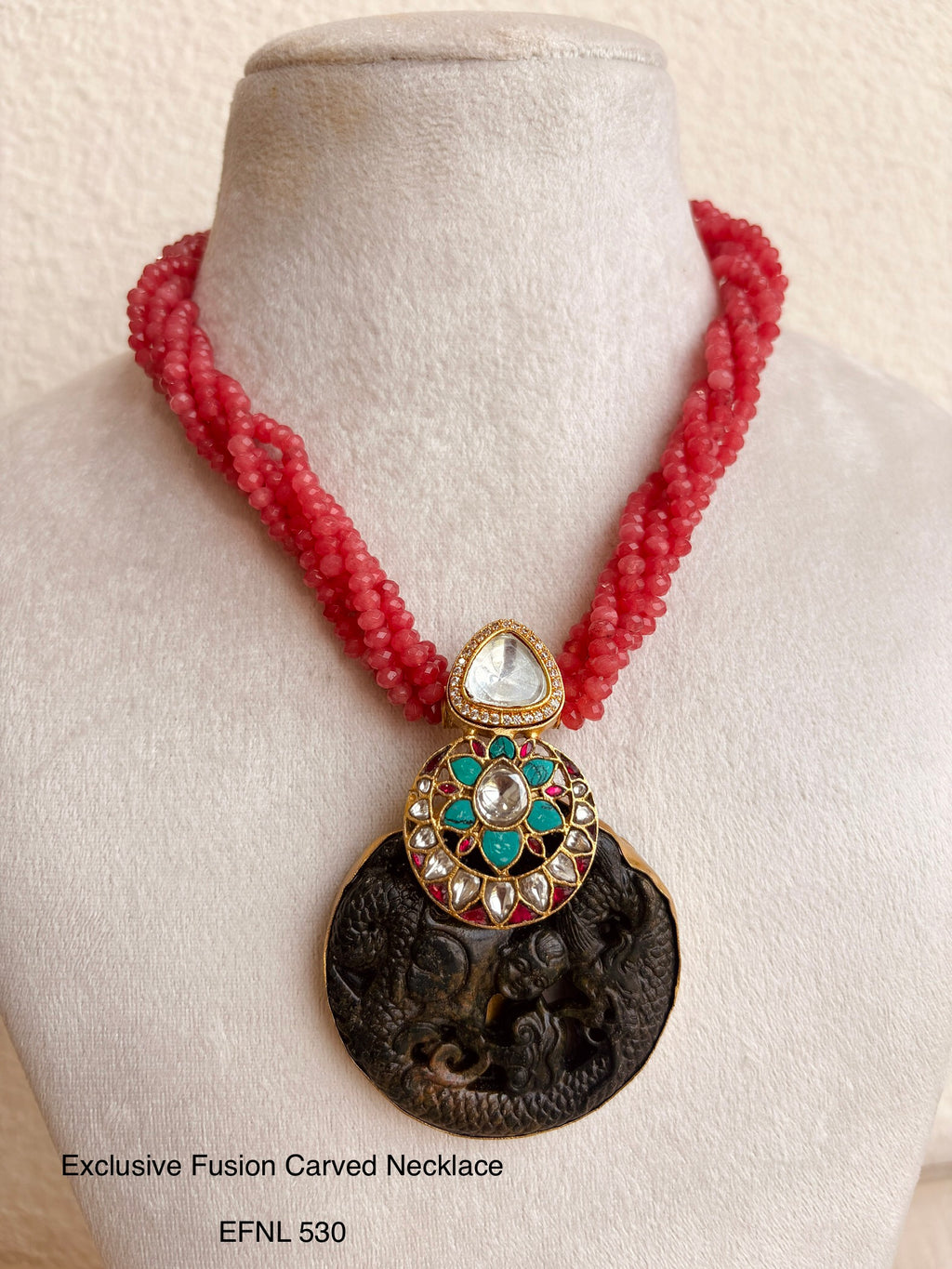 Neo Traditional carved necklace