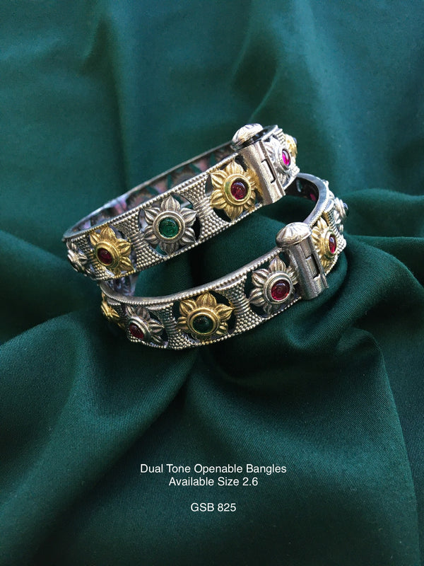 Antique dual tone bangle