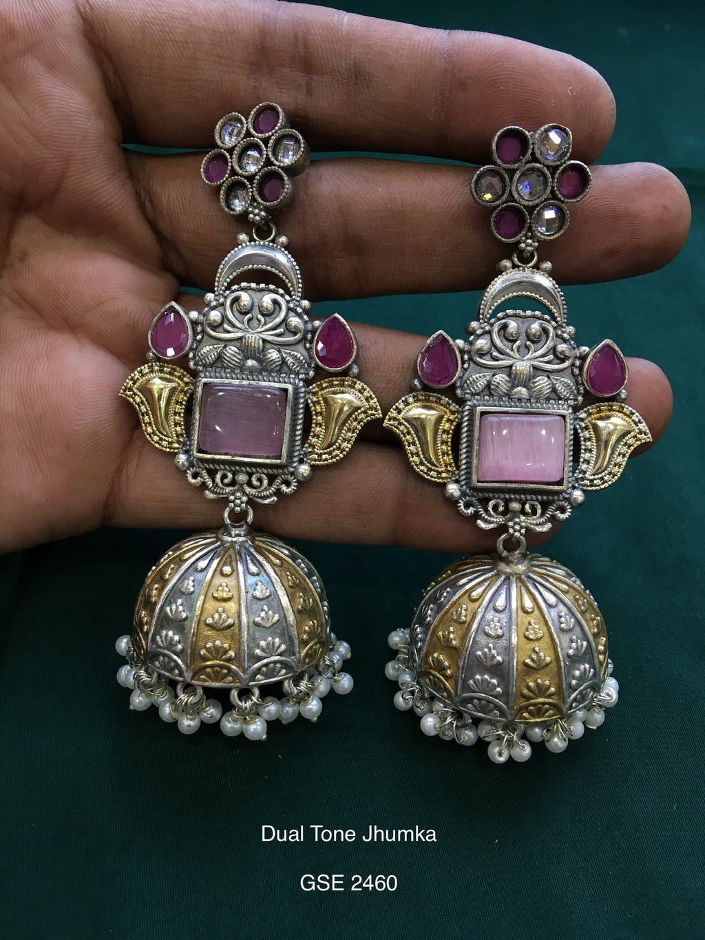 Antique dual tone jhumka