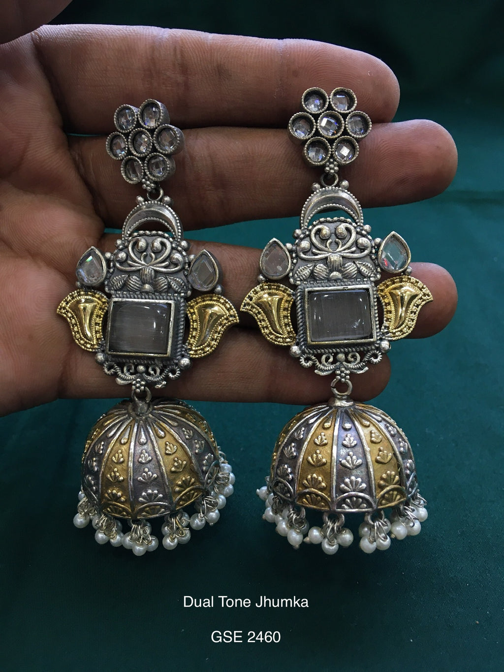 Antique dual tone jhumka