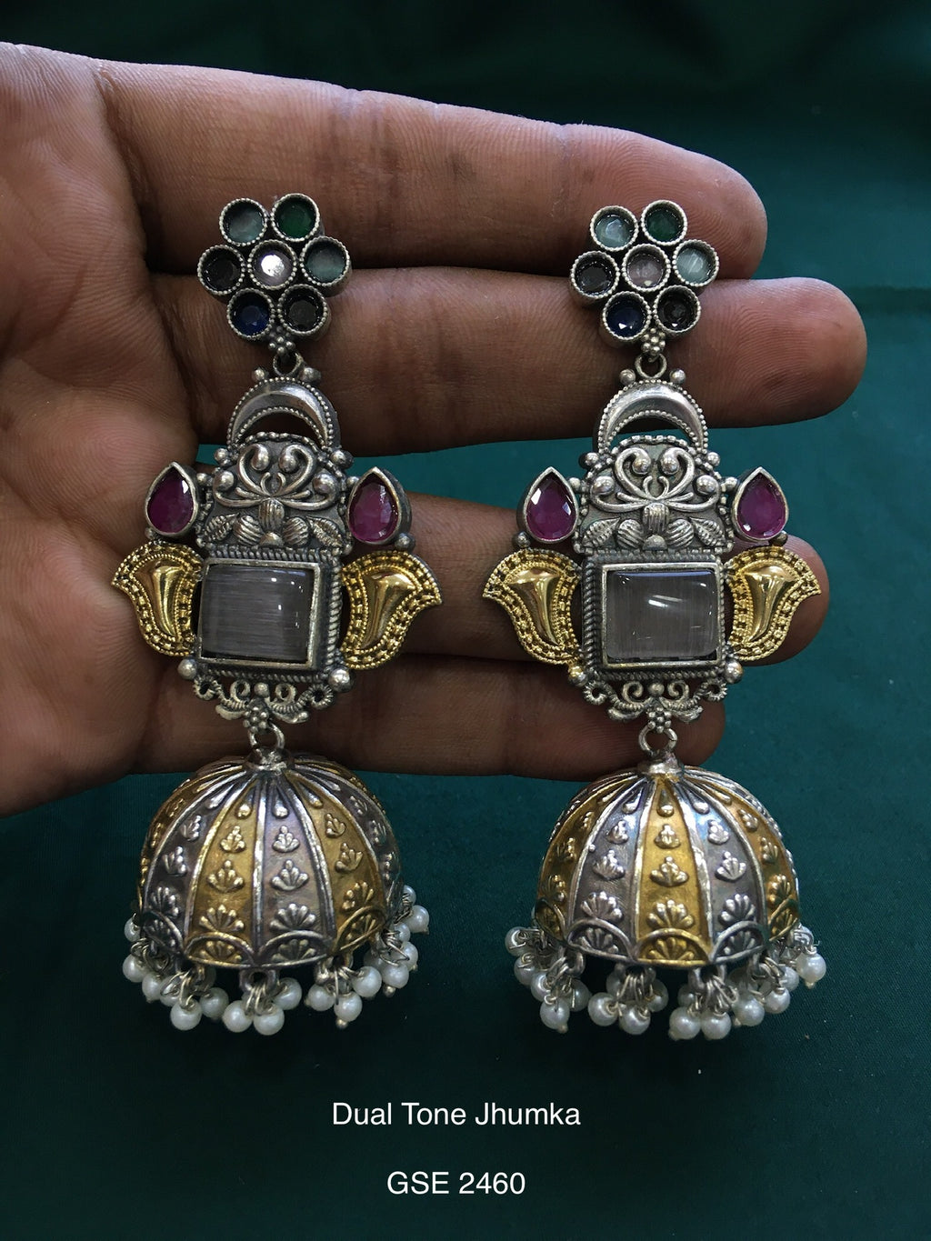 Antique dual tone jhumka