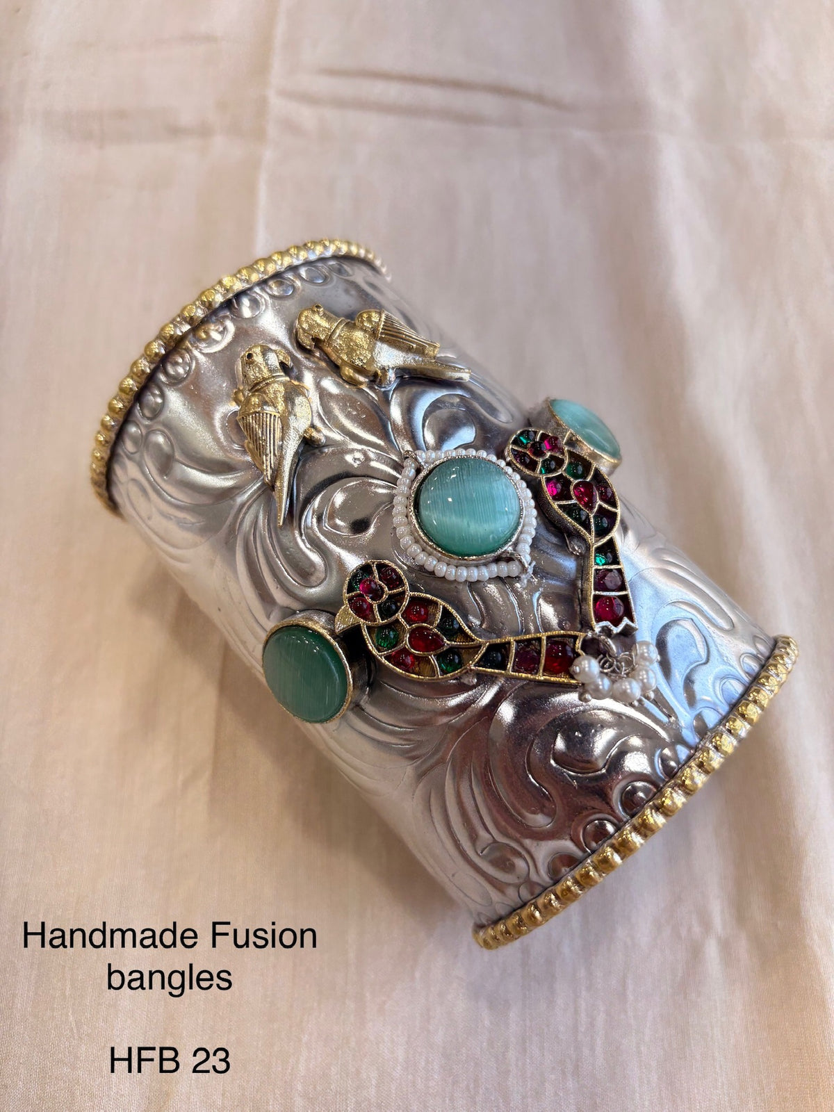 Handcrafted Silver Jadau Fusion