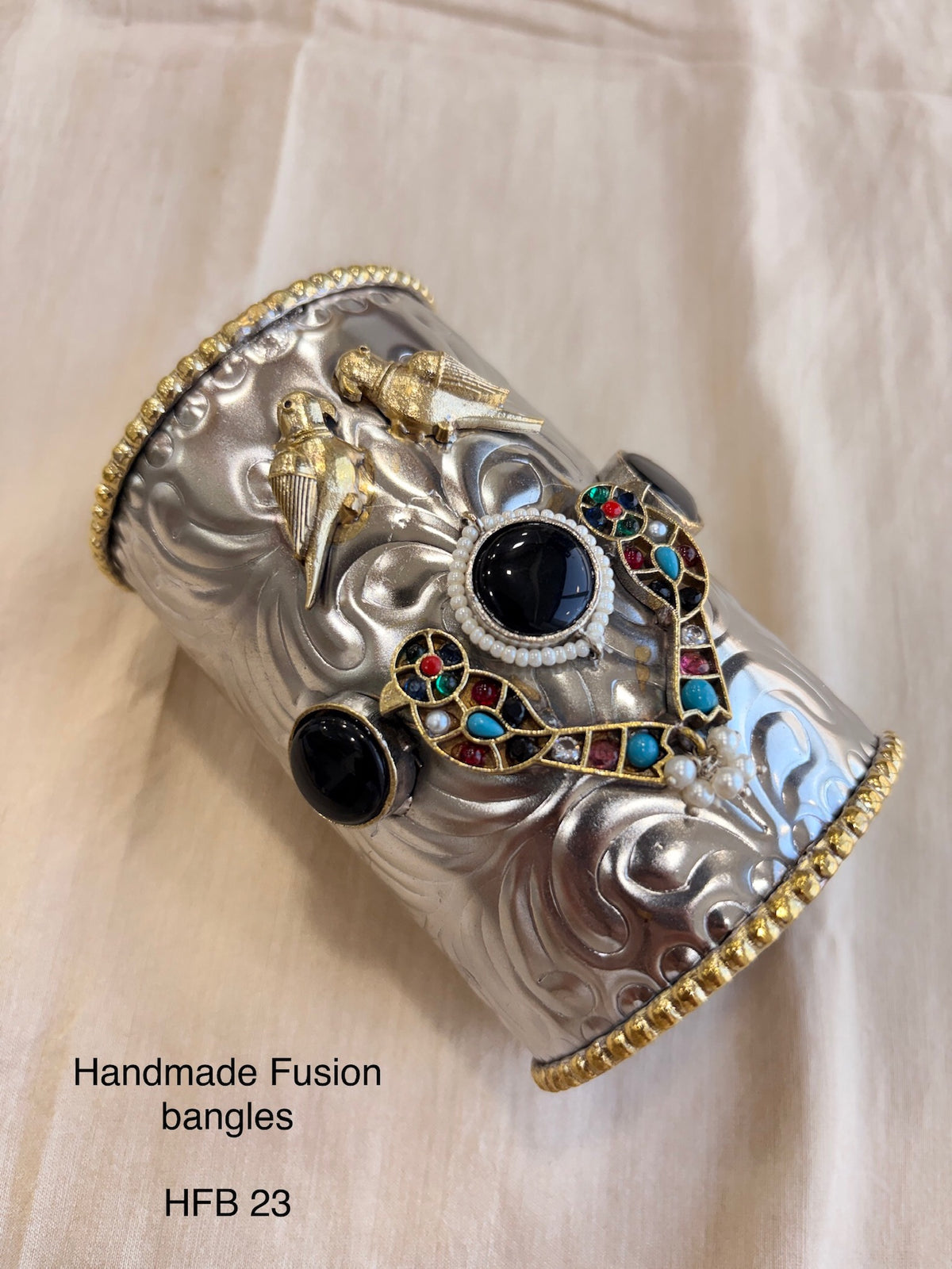 Handcrafted Silver Jadau Fusion