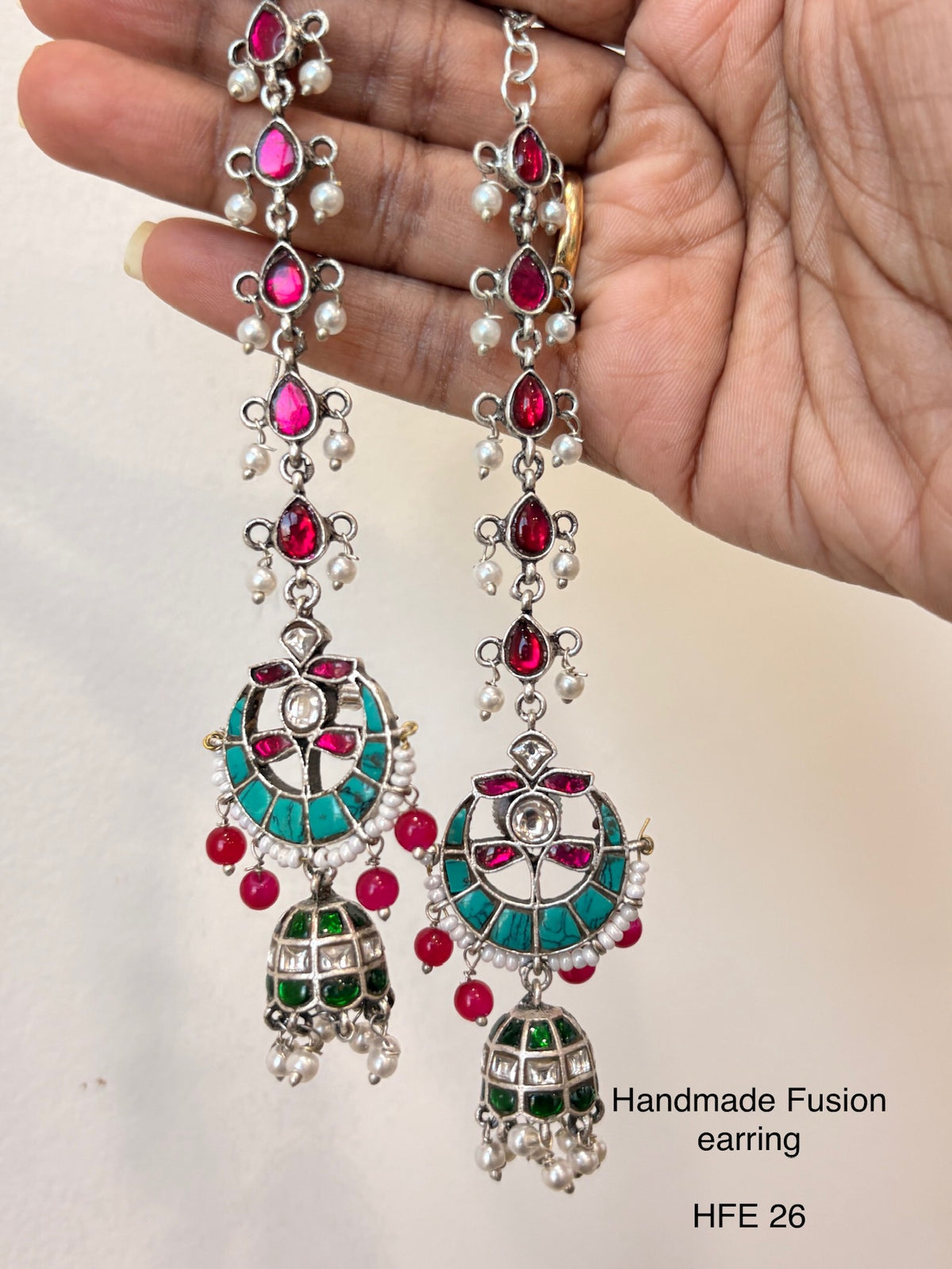 Handcrafted Silver Jadau Fusion Earrings
