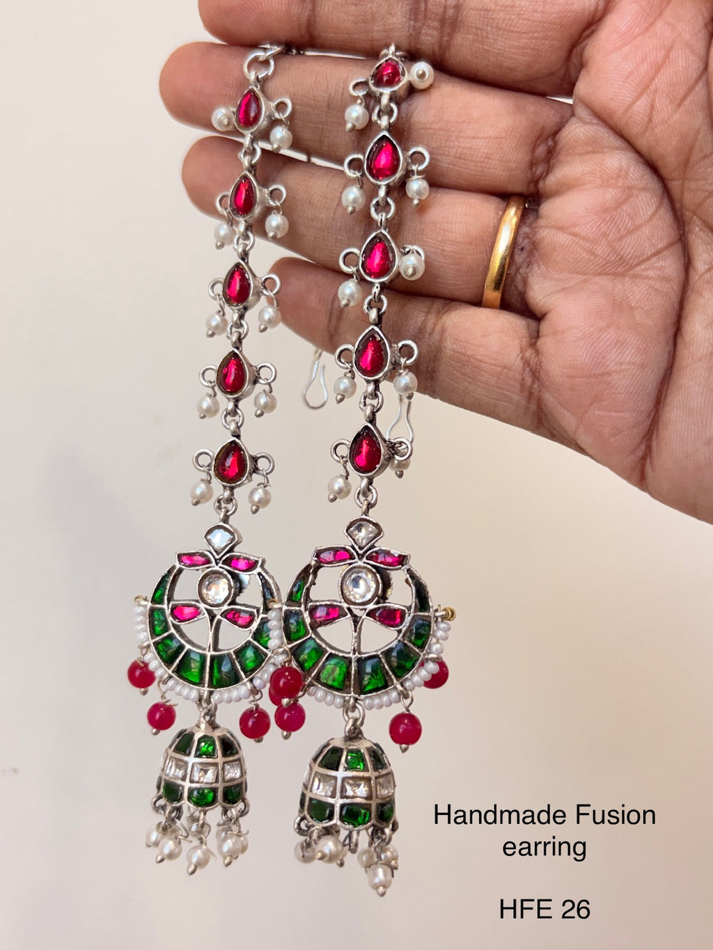 Handcrafted Silver Jadau Fusion Earrings