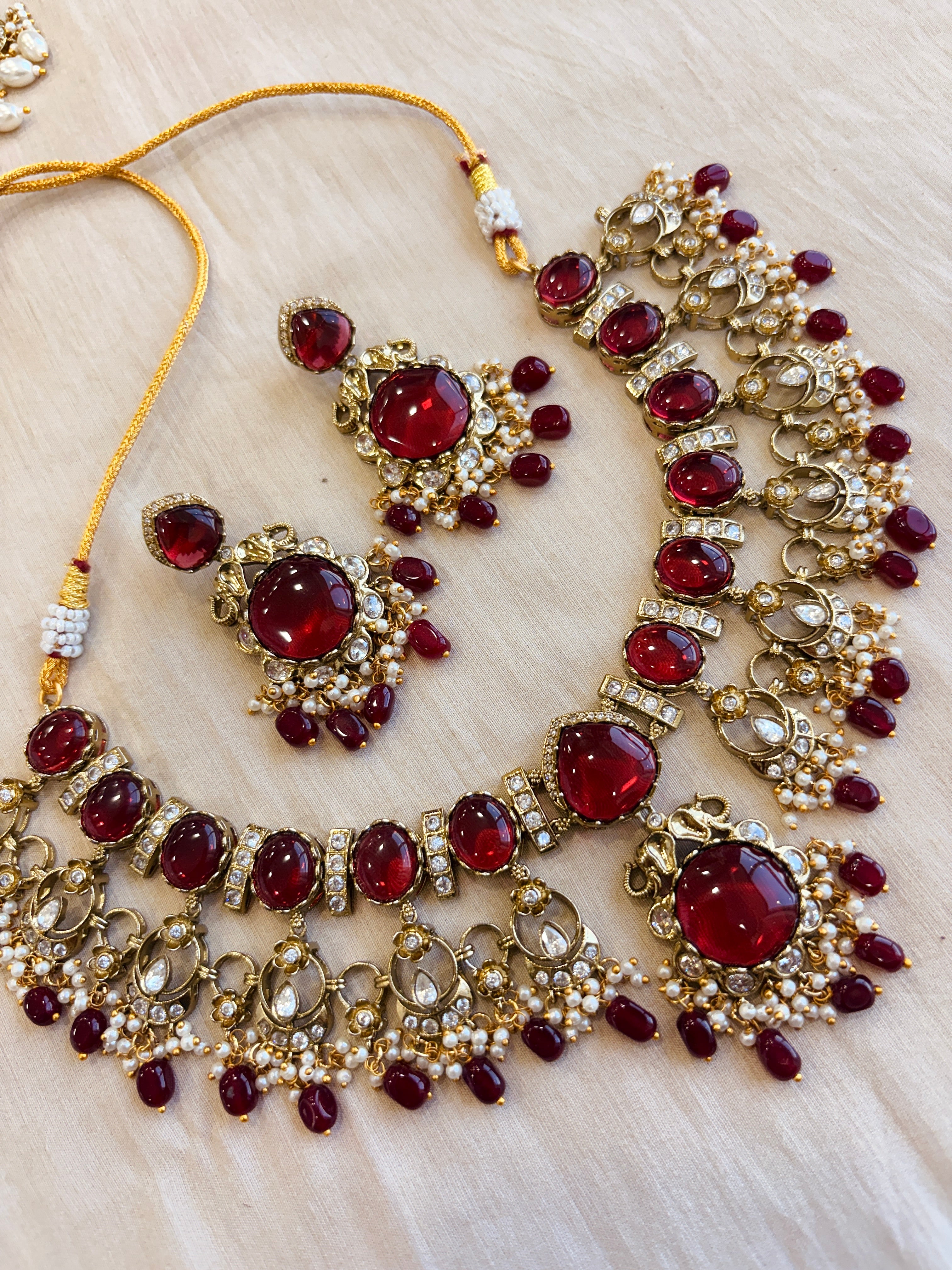 Ethno Gold Stone Necklace