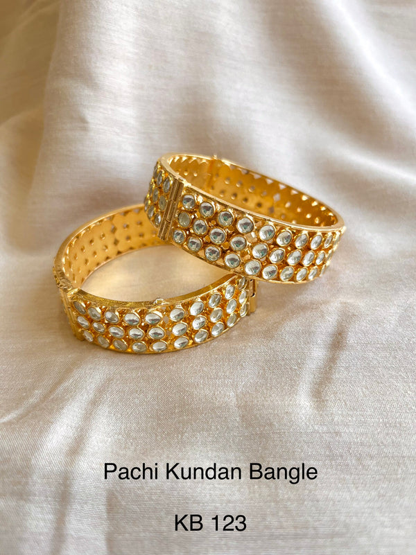 Heritage pachi kundan bangle