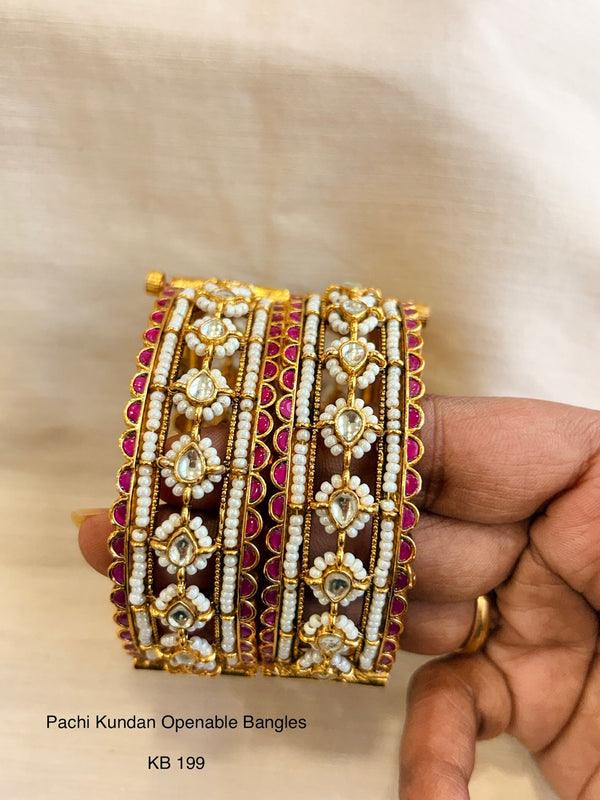 Heritage pachi kundan bangle