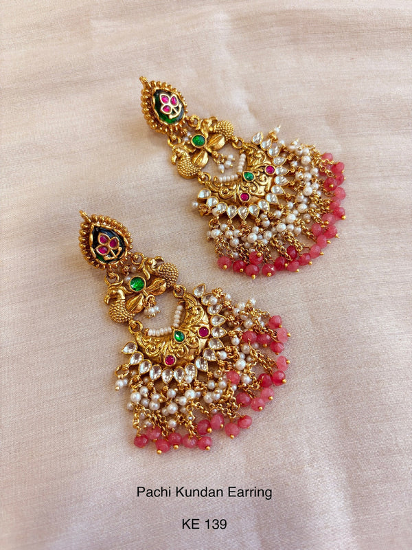 Heritage pachi kundan chandbali