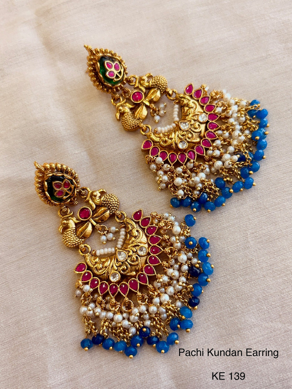 Heritage pachi kundan chandbali