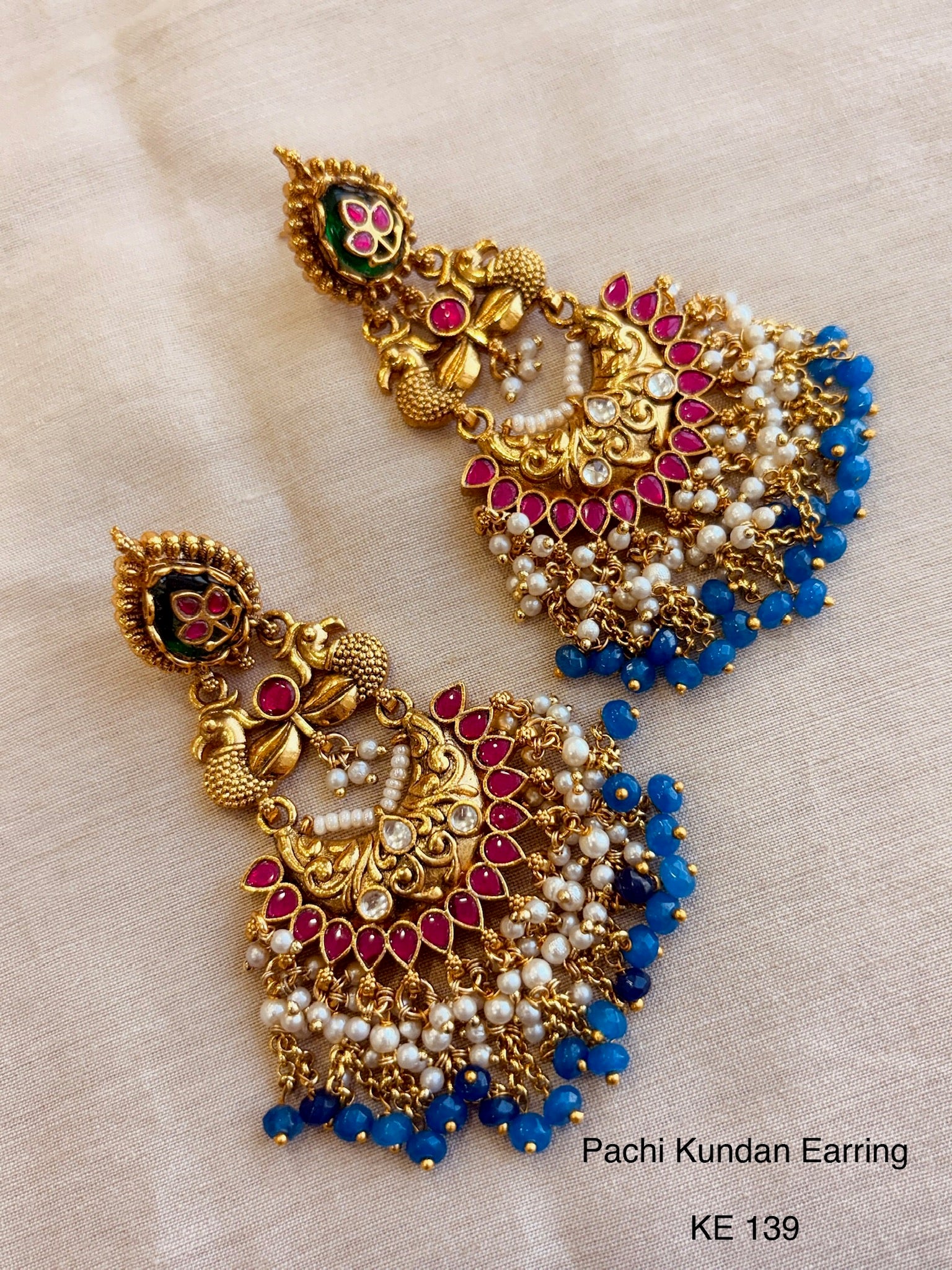 Heritage pachi kundan chandbali