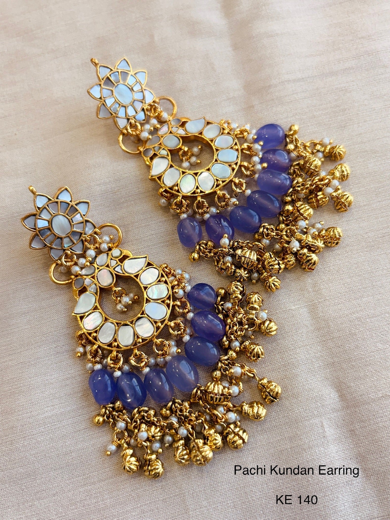 Heritage pachi kundan chandbali