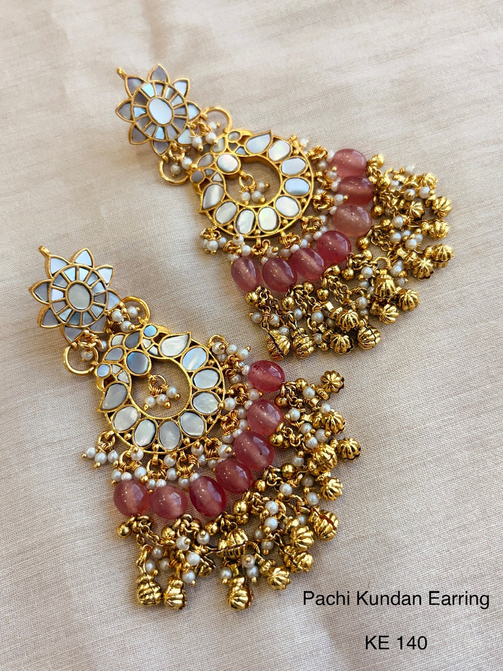 Heritage pachi kundan chandbali