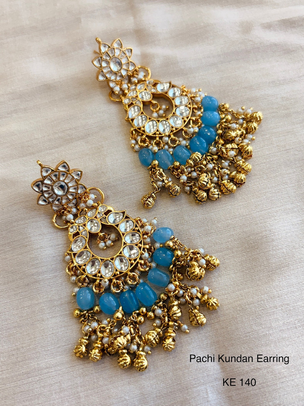 Heritage pachi kundan chandbali