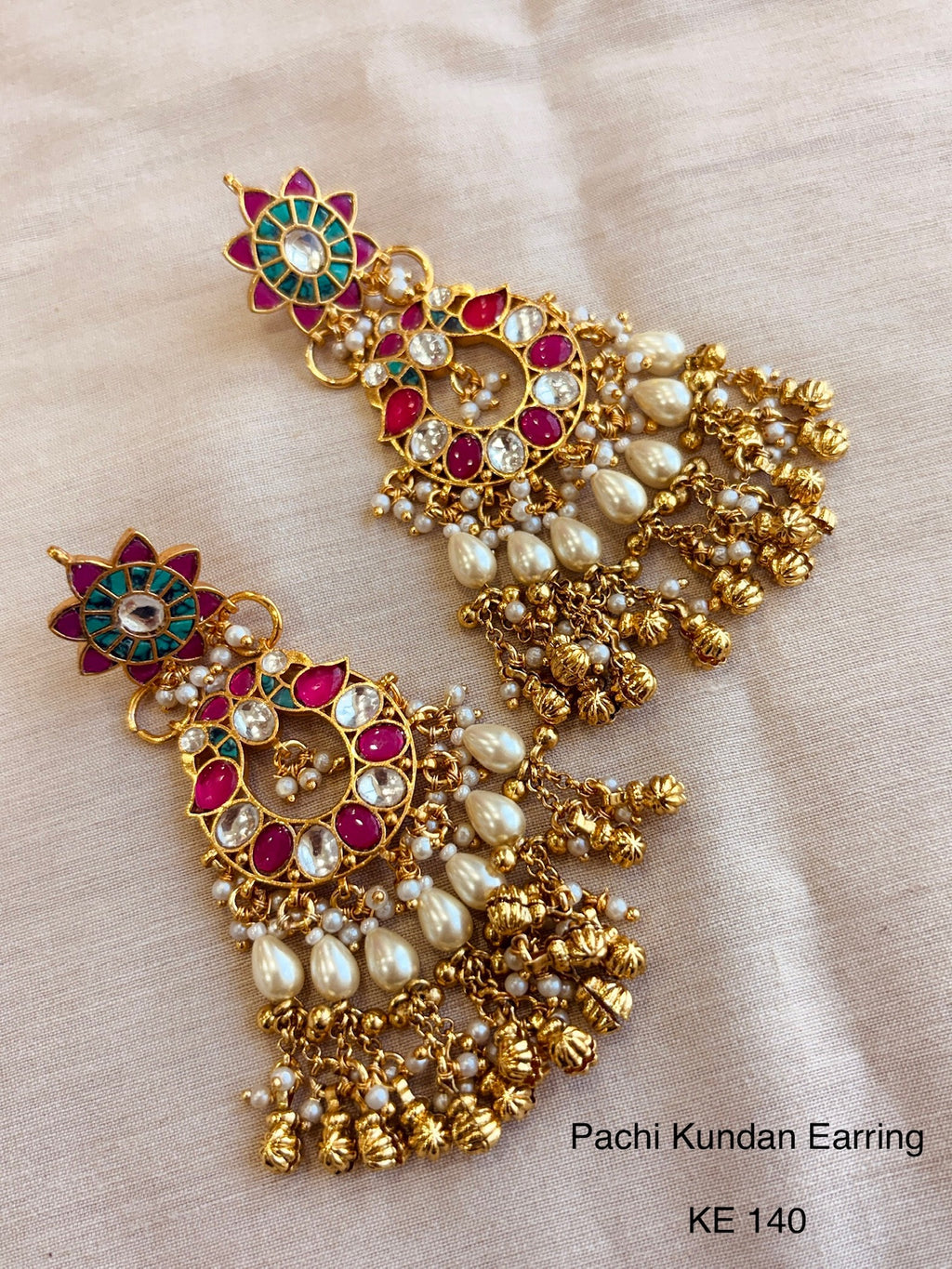 Heritage pachi kundan chandbali