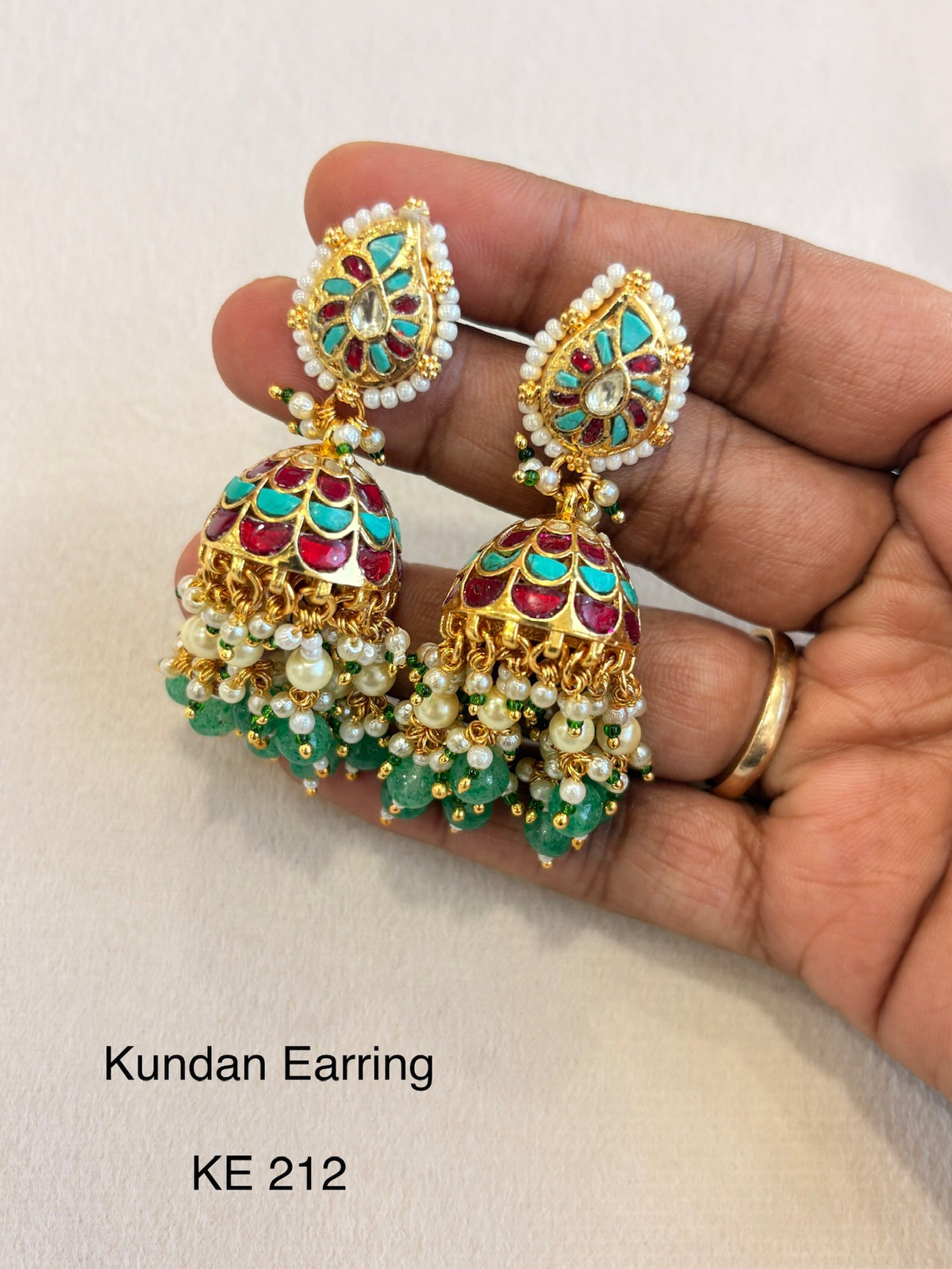 Handcrafted Golf Jadau Fusion Earrings