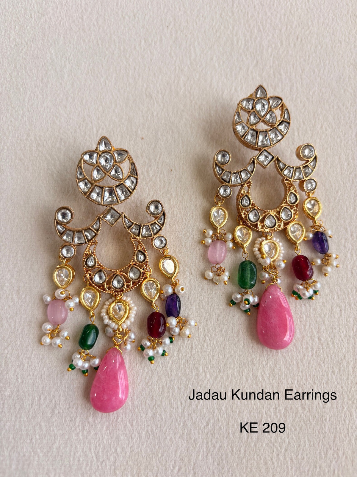 Indo Contemporary Jadau Earrings