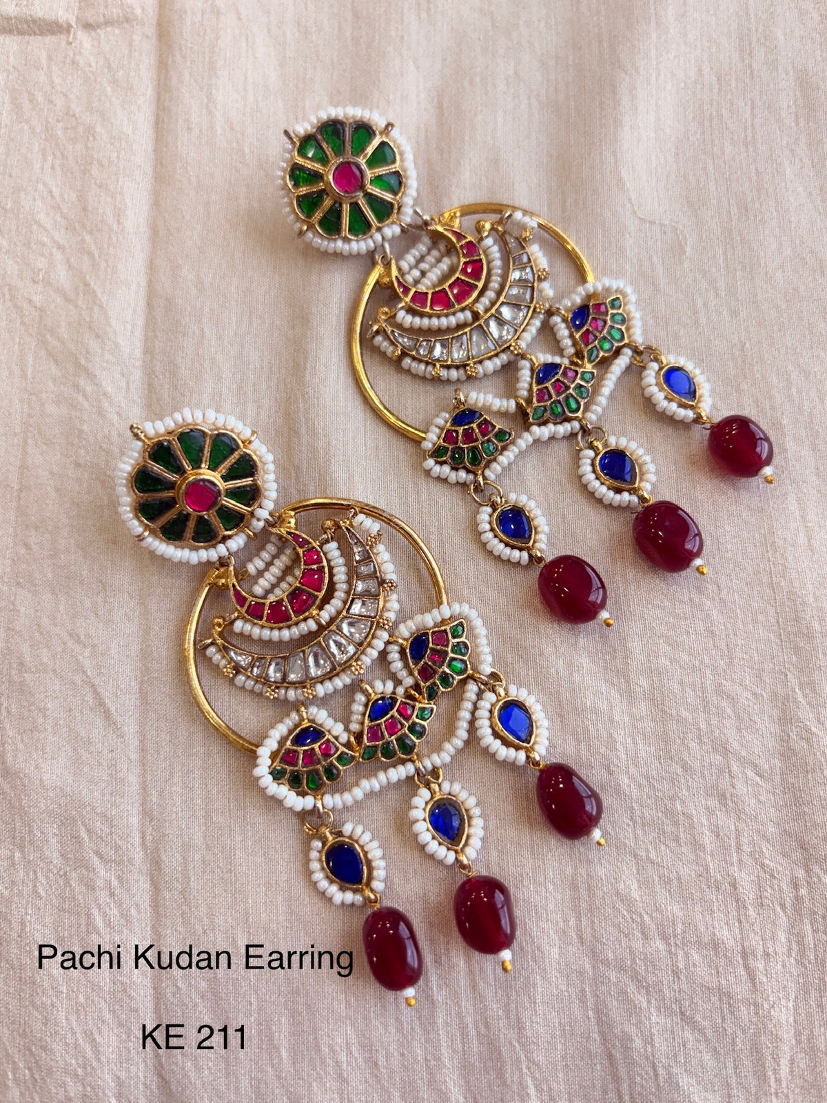 HANDCRAFTED SILVER JADAU FUSION EARRINGS