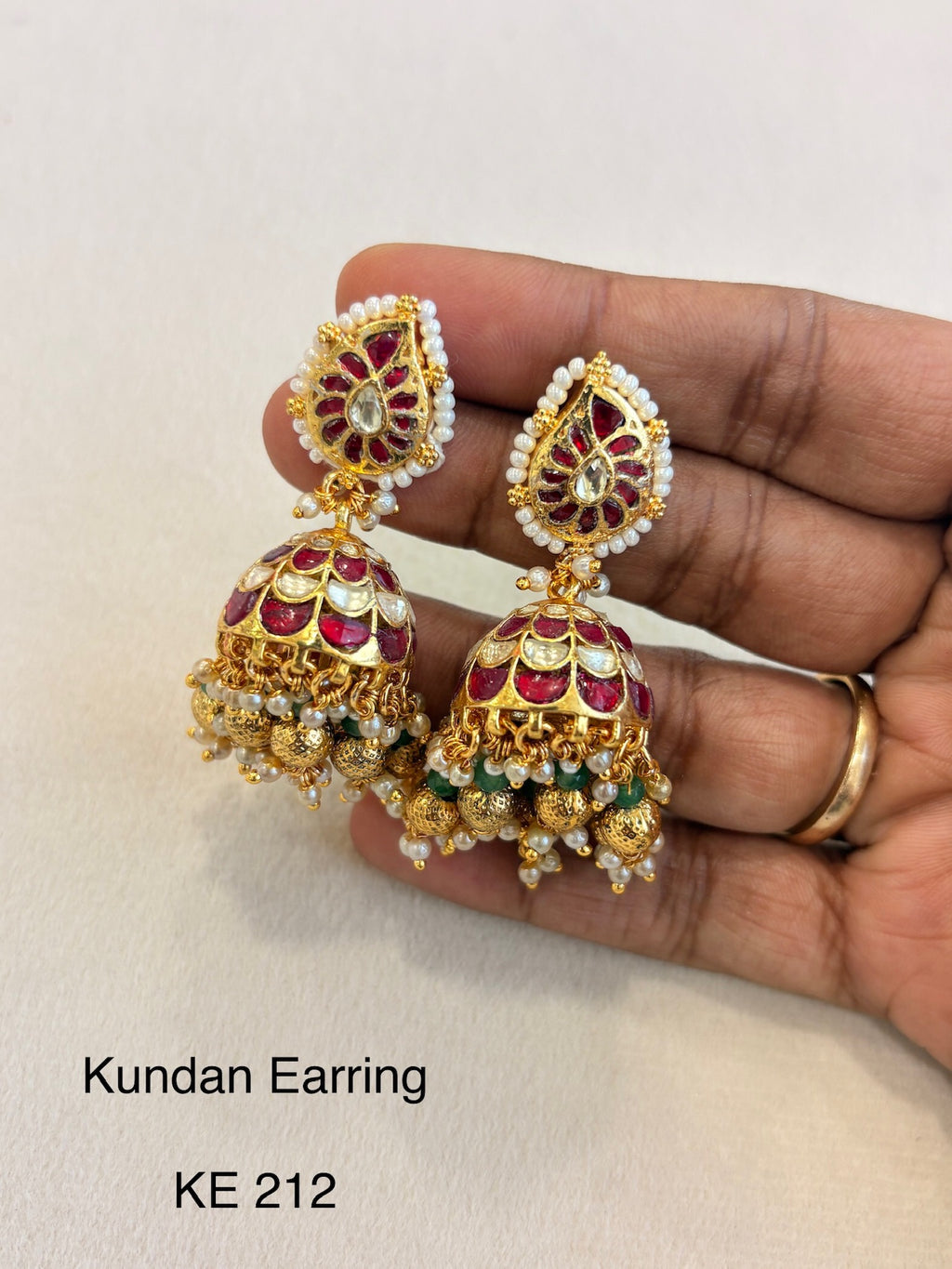 Handcrafted Golf Jadau Fusion Earrings