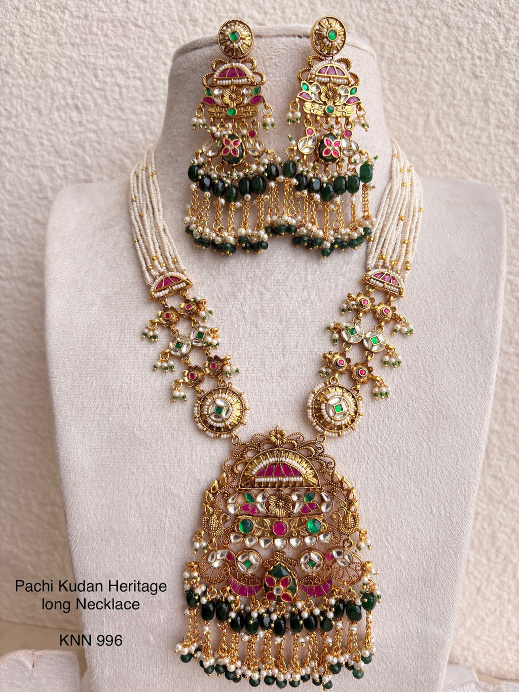 Heritage Pachi Kundan Long Necklace