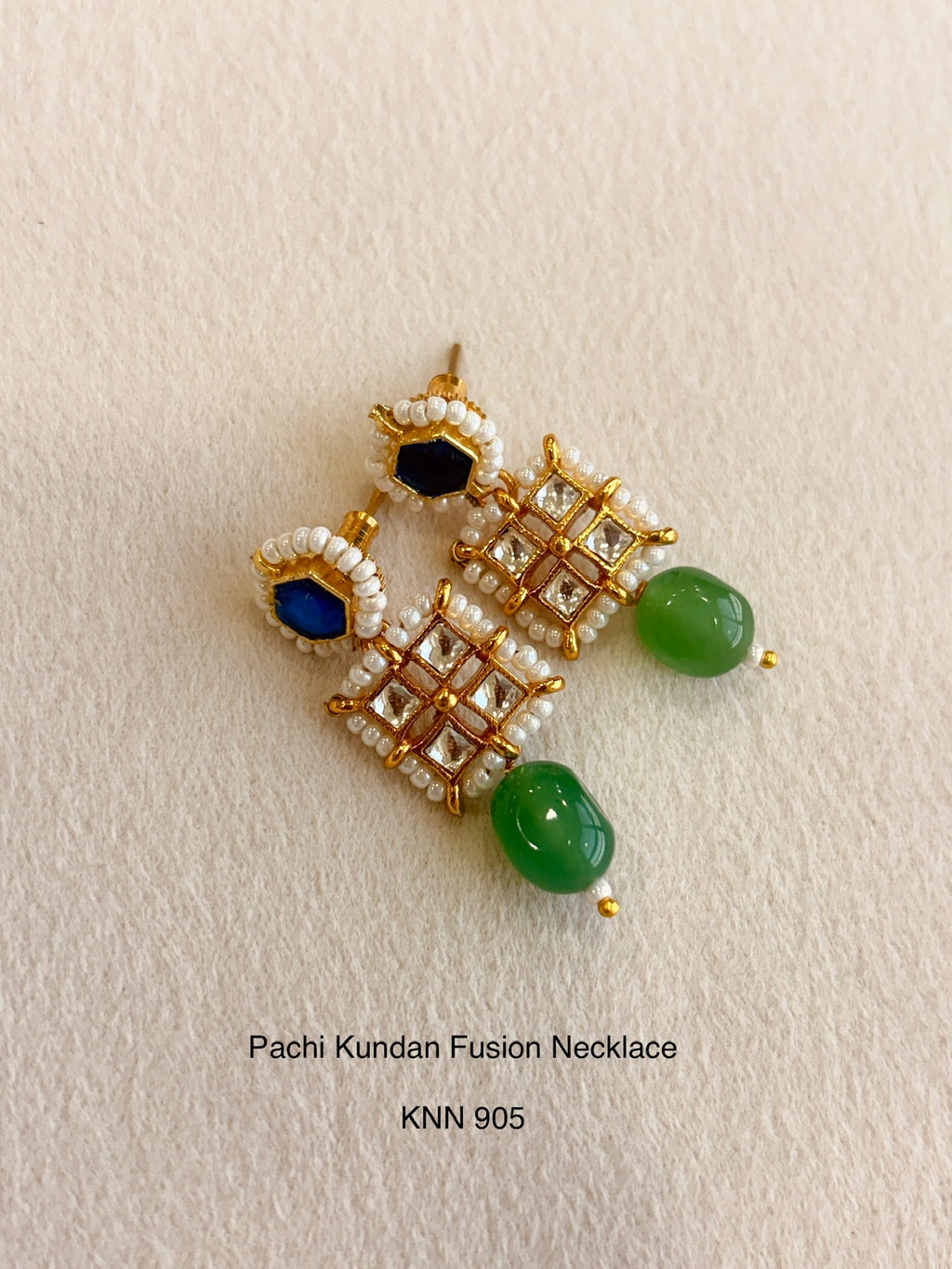 Handcrafted gold jadau fusion necklace