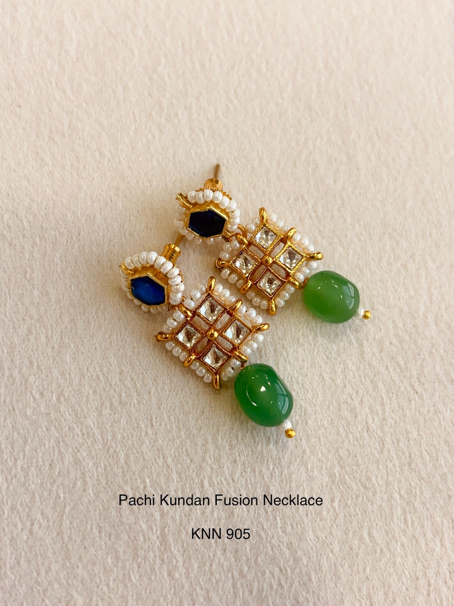 Handcrafted gold jadau fusion necklace