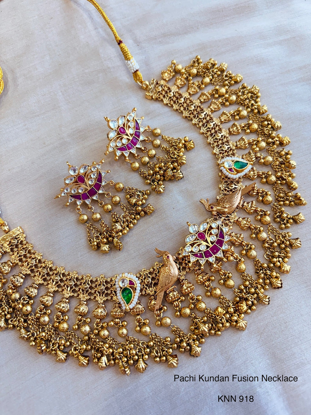 Heritage pachi kundan necklace