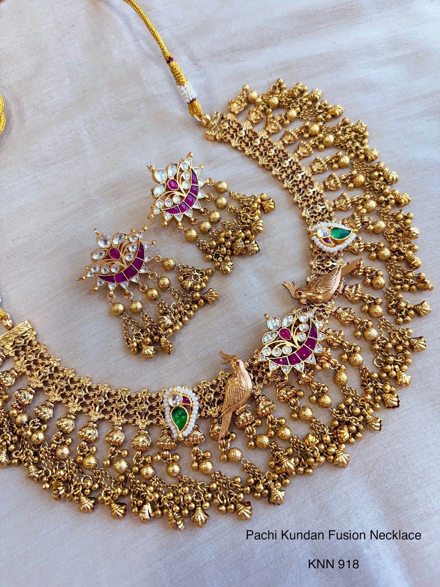Heritage pachi kundan necklace