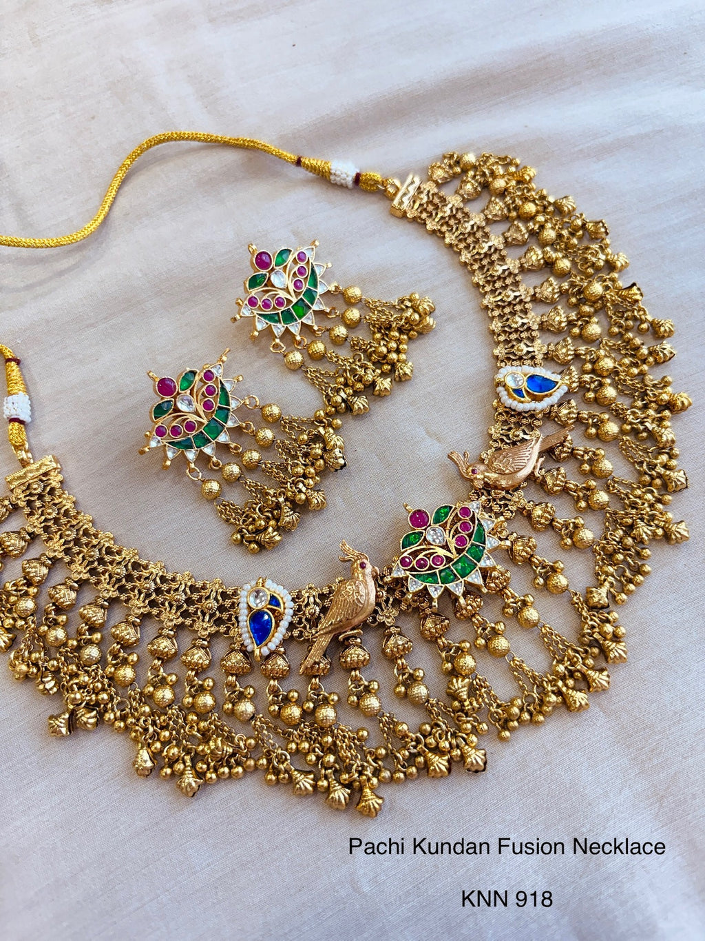 Heritage pachi kundan necklace