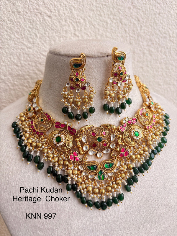 Heritage Pachi Kundan Necklaces
